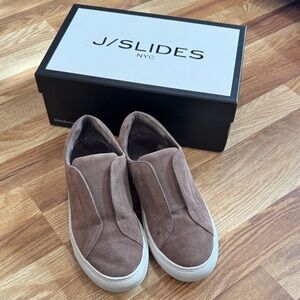 J Slides Brown Suede Sneakers